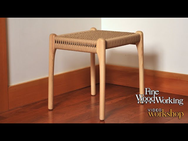 Woven seat stool with David Johnson