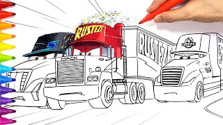 Mack Hauler vs Gale Beaufort and Cruz's Hauler . CARS 3 Drawing and Coloring Pages | Tim Tim TV