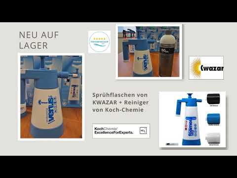 Neu auf Lager Sprühflaschen von KWAZAR und Autopflegeprodukte von KOCH-Chemie. Fivestartoolshop.com