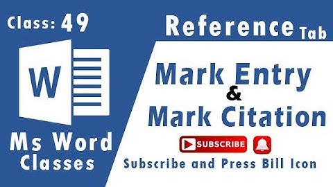 mark entry and mark citation in ms word | class 49 | Urdu| Hindi