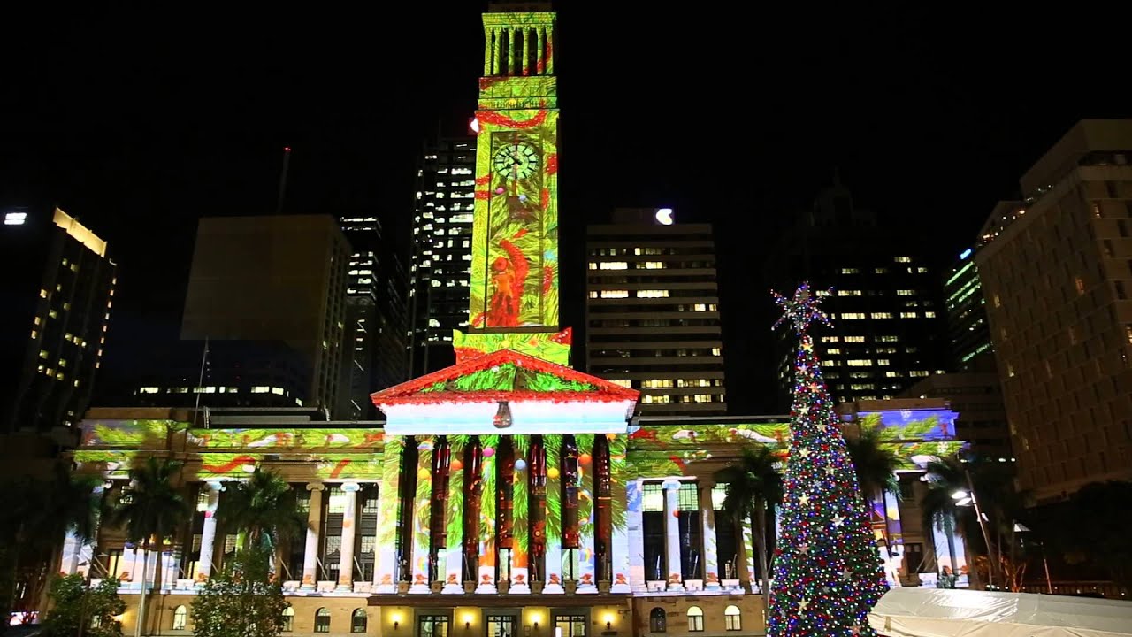 Building Projection Christmas at Brisbane City Hall YouTube