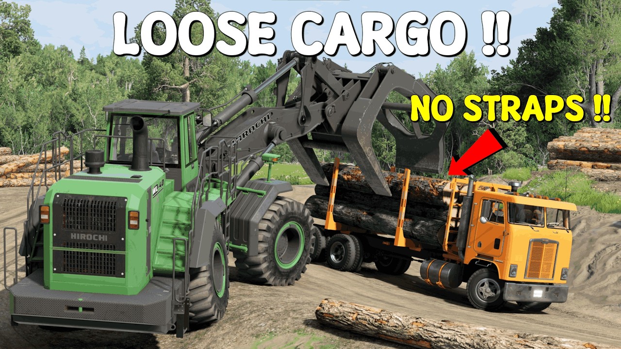 GAVRIL T-SERIES LOGGING TRUCK HEAVY LOGS TRANSPORT [WITH TRAFFIC] | BeamNG.Drive Cinematic