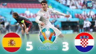 مبارة مجنونة 🔥 ملخص مباراة اسبانيا 5-3 كرواتيا | يورو 2020 | يوسف سيف 🎤 | FHD