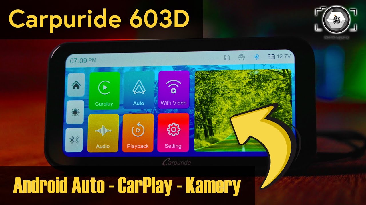 Android Auto, CarPlay i rejestrator wideo do każdego motocykla CARPURIDE 603D - Prezentacja produktu
