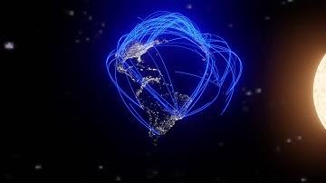 Flight routes demo in blender 2.8 by animation nodes