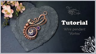 'Vortex' - Wire wrap pendant - hammered wire tutorial