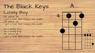 Video thumbnail of "The Black Keys - Lonely Boy UKULELE TUTORIAL W/ LYRICS"