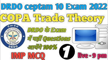 DRDO Ceptam 10 Copa Trade Question | DRDO Ceptam 10 Copa Exam Paper | DRDO Copa Questions | Copa MCQ