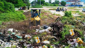 Amazing Update Working!! Delete Garbage Dump By Skills Dozer Clear Grass, Tree and Pushing Garbage