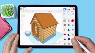 Modeling Wooden Dog House on iPad | Tinkercad screenshot 2