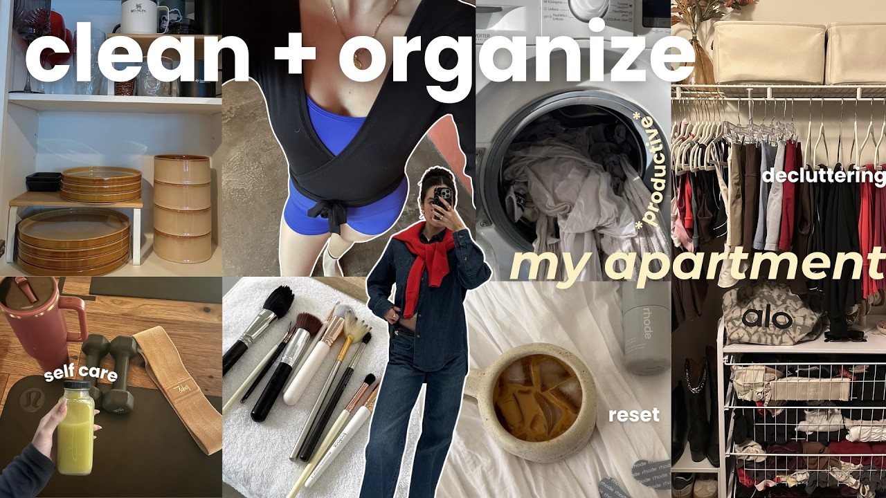 CLEAN + ORGANIZE with me 🫧 clean girl habits, closet clean out, reset my apartment!