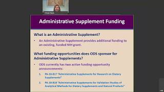 Celebrity NIH Office of Dietary Supplements:  Administrative Supplements Pre-Application Information Net Worth