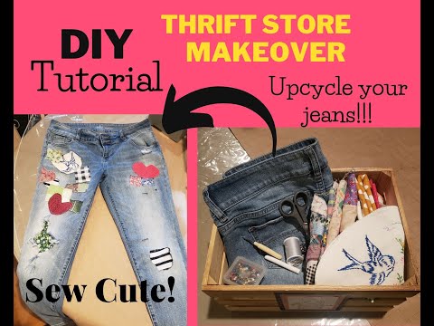 DIY Patchwork Jeans (Easy No Sew Project!) - Mod Podge Rocks