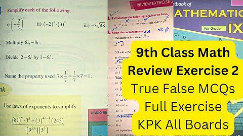 9th Class Math | Review Exercise 2 | Laws of Exponents | Complex Numbers | QAS Edu