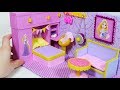 DIY Miniature Cardboard House #7    Purple Bedroom Decor