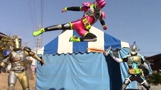 仮面ライダーエグゼイドショー　３回のスーパージャンプすごすぎw  ブレイブもカッコいい！ 最前列高画質 特撮 Kamen Rider EX-AID kidsshow