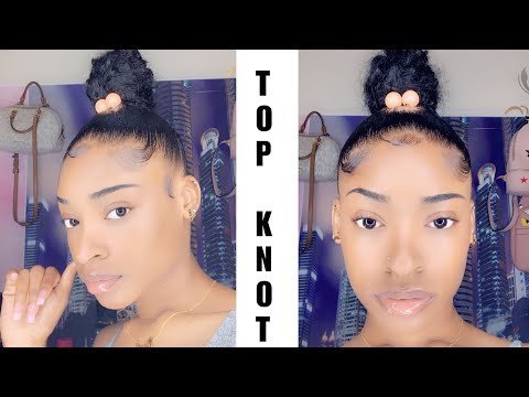 how-to-do-a-top-knot-bun-with-weave