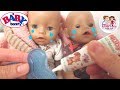 👶🏼👶🏼 A Hard Day for BABY BORN Twins! 😭 Teething Routine Kate + Clara! 🍼