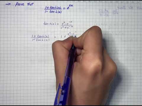 Prove that:\tanh(x)=\frac{e^x-e^{-x}}{e^x+e^{-x}} | Plainmath