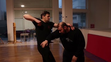 wing chun kung fu - fighting a bigger opponent demo