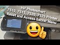 How to Reset HP Photosmart 7510 7515 7520 7525 Printer and Access Hidden Service Menu