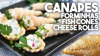 Canapes - Forminhas Fish Cones Cheese Rolls Kravings