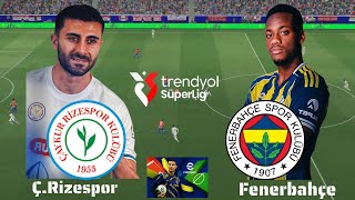 Çaykur Rizespor - Fenerbahçe Süper Lig 13.Hafta E-Footbal 2026 Türkçe Spiker