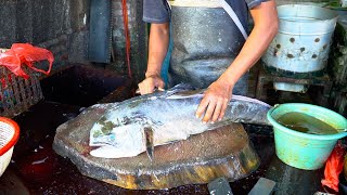 FISH MARKET ACEHNESE 🔪🔥|| HUGE MAHI MAHI FISH SKINNING & CUTTING SKILLS BY EXPERT FISH CUTTER