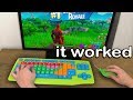 I tried a keyboard for kids and won  fortnite