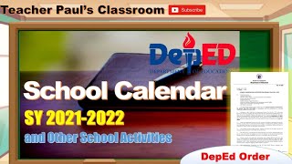 School Calendar 2021-2022 | DepEd Philippines | DO no. 029 s. 2021 screenshot 1