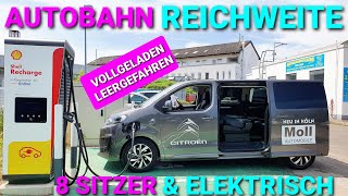 Großraum Elektroauto für ganze Familie? Reichweitentest Citroen e-Spacetourer.