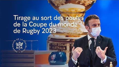 Coupe du Monde de Rugby 2023 : le Président Emmanuel Macron participe au tirage au sort des poules.