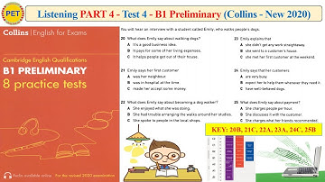 B1 Preliminary - Collins - Listening Part 4 Test 4 (2020 + Transcript + Key)