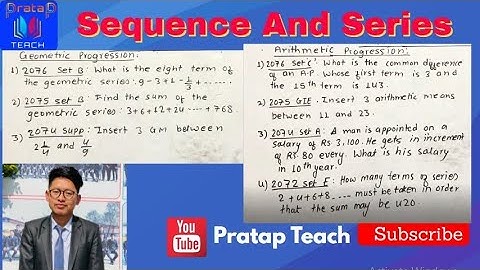 Sequence and Series. Class 12 . Business math
