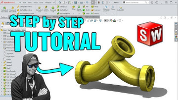SolidWorks Tutorial - Piping Y Flange - Layout Sketch, Sweep, Reuse feature