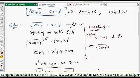Solving Quadratic Equations of the Form sqrt (ax + b) = cx + d || Class 10 Maths ICSE ||