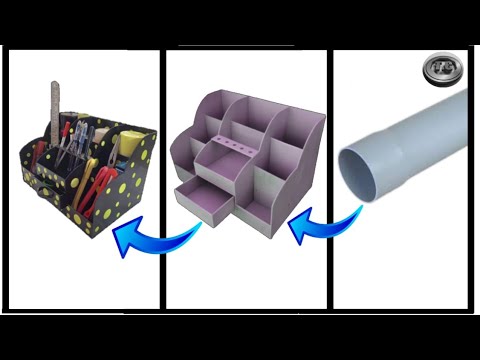 how to make desktop organiser. how to make diy desktop organizer. pvc ...