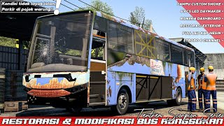 Restorasi & Modifikasi Bus Rongsok‼️- Tentrem Scorpion X Hino RK8 | ETS 2 Indonesia