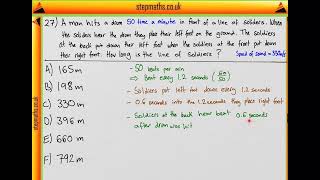 BMAT 2011 Section 2 - Q27 Phys - Line of Soldiers - Worked Solution