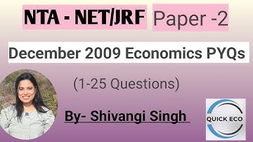 NET/JRF December 2009 Economics | Paper-2 | Economics