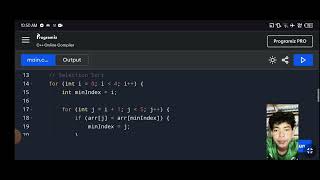 Selection sort in c++ video tutorial