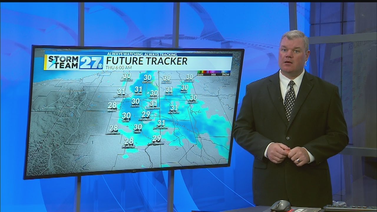 Cold with snow showers into early morning - YouTube