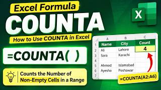 How to Use COUNTA Formula / Function in Excel | Count Non Empty Cells Instantly! #Corporatewithsoban