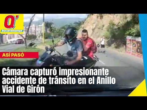 Cámara capturó impresionante accidente de tránsito en el Anillo Vial de Girón