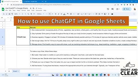 Use Chatgpt in Google Sheets | Easy Steps