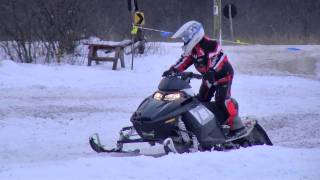 Amateur Snowmobile Drag Racing in Northern Michigan
