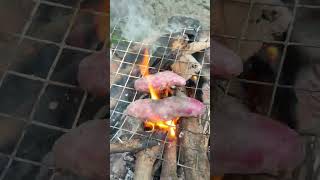 My Best merienda in the province Roasting sweet potato IN FIRE WOOD#shorts#asmrfood#localfood