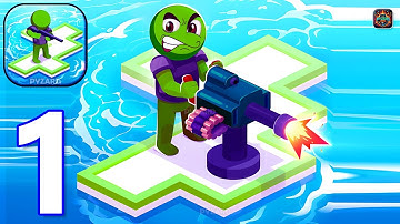 War of Rafts Crazy Sea Battle - Gameplay Walkthrough Part 1 Stickman Raft Survival Adventure