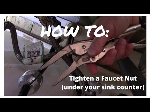 how to tighten 1 1/2" faucet nut, EASY with needle nose vice grips.