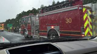 QUICK GLIMPSE OF NASSAU COUNTY FIRE & RESCUE DEPARTMENT & SHERIFF ON SCENE OF SERIOUS 3 CAR MVA.